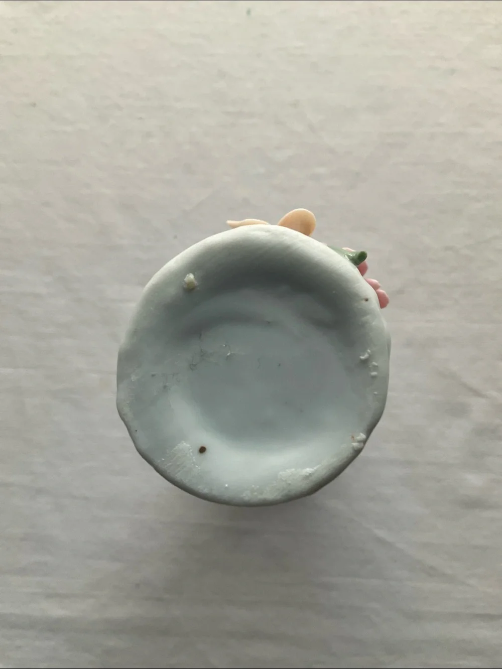 Vintage Petite Porcelain White Bud Vase with Pastel Floral Accents